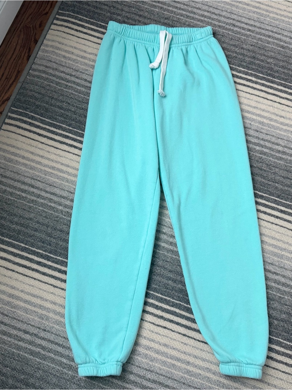 Katie J NYC Girls Aqua Drawstring Fleece Joggers..Tween size L